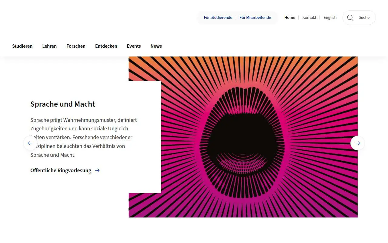Tampilan website resmi Universitas Zürich (uzh.ch)