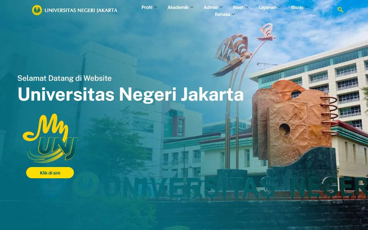 Tampilan website resmi Universitas Negeri Jakarta (unj.ac.id)