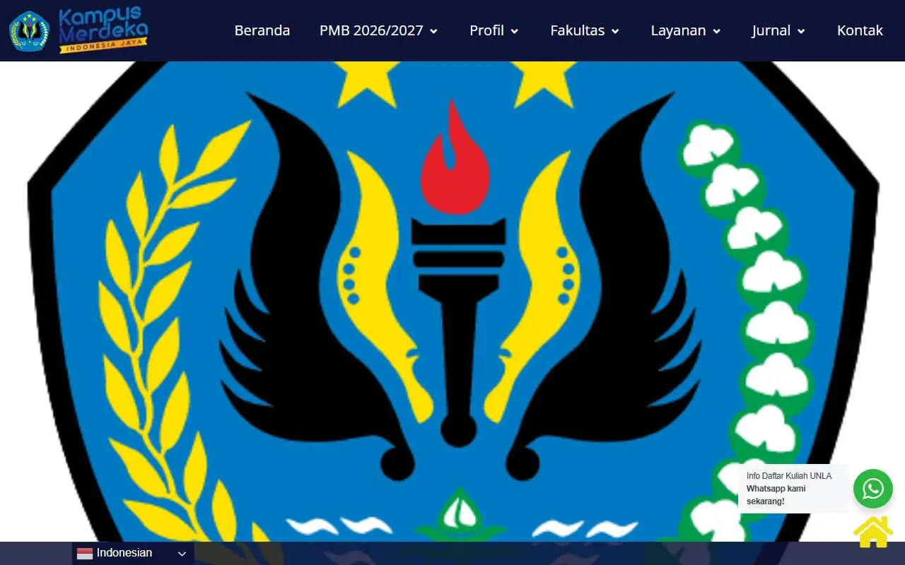 Tampilan website resmi Universitas Langlangbuana (unla.ac.id)