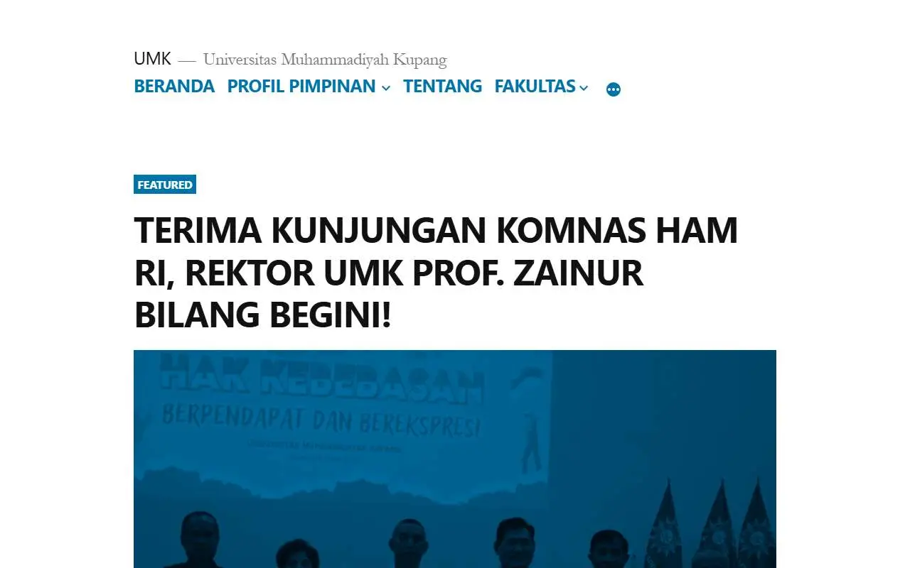 Tampilan website resmi Universitas Muhammadiyah Kupang (unmuhkupang.ac.id)