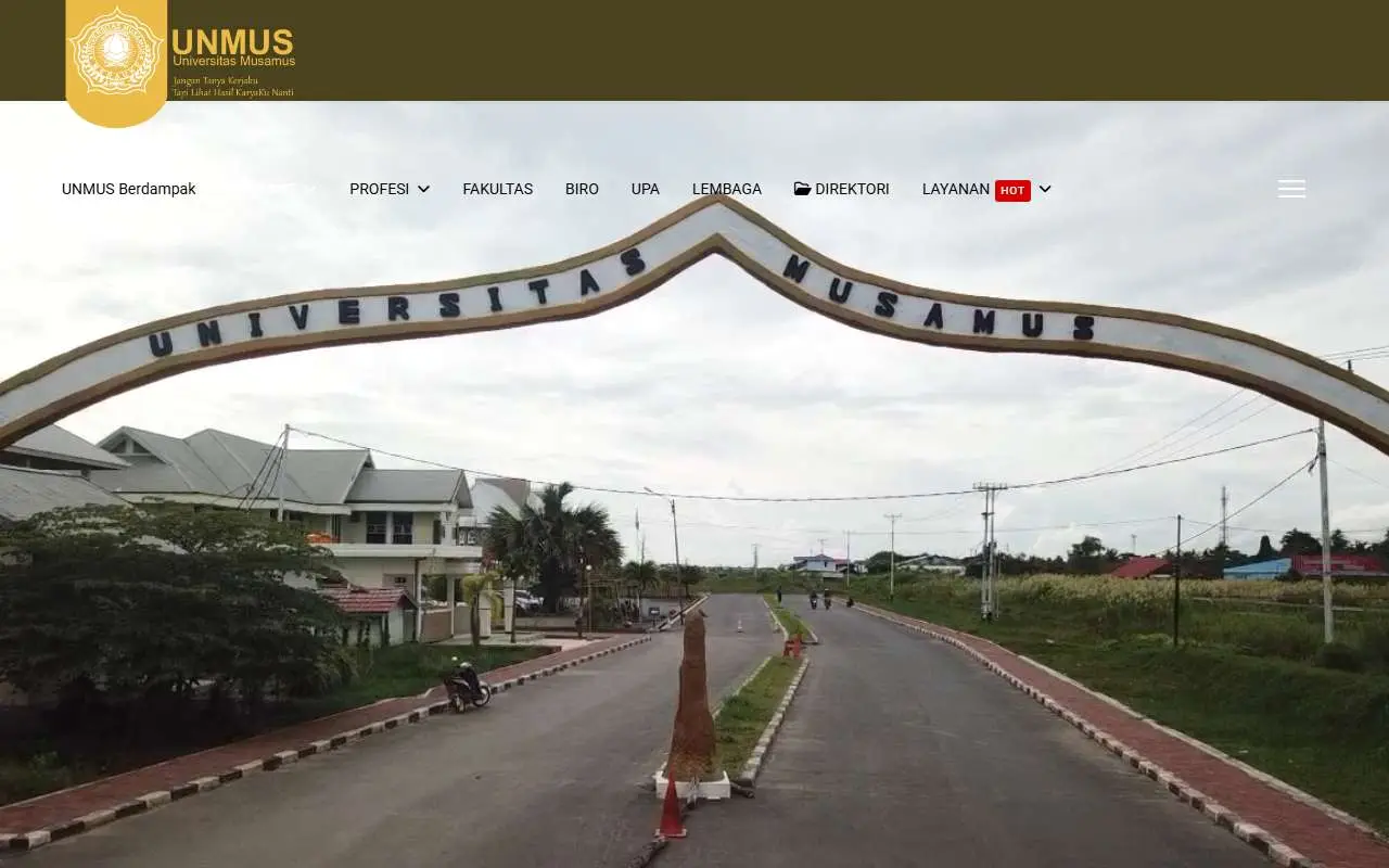 Tampilan website resmi Universitas Musamus Merauke (unmus.ac.id)