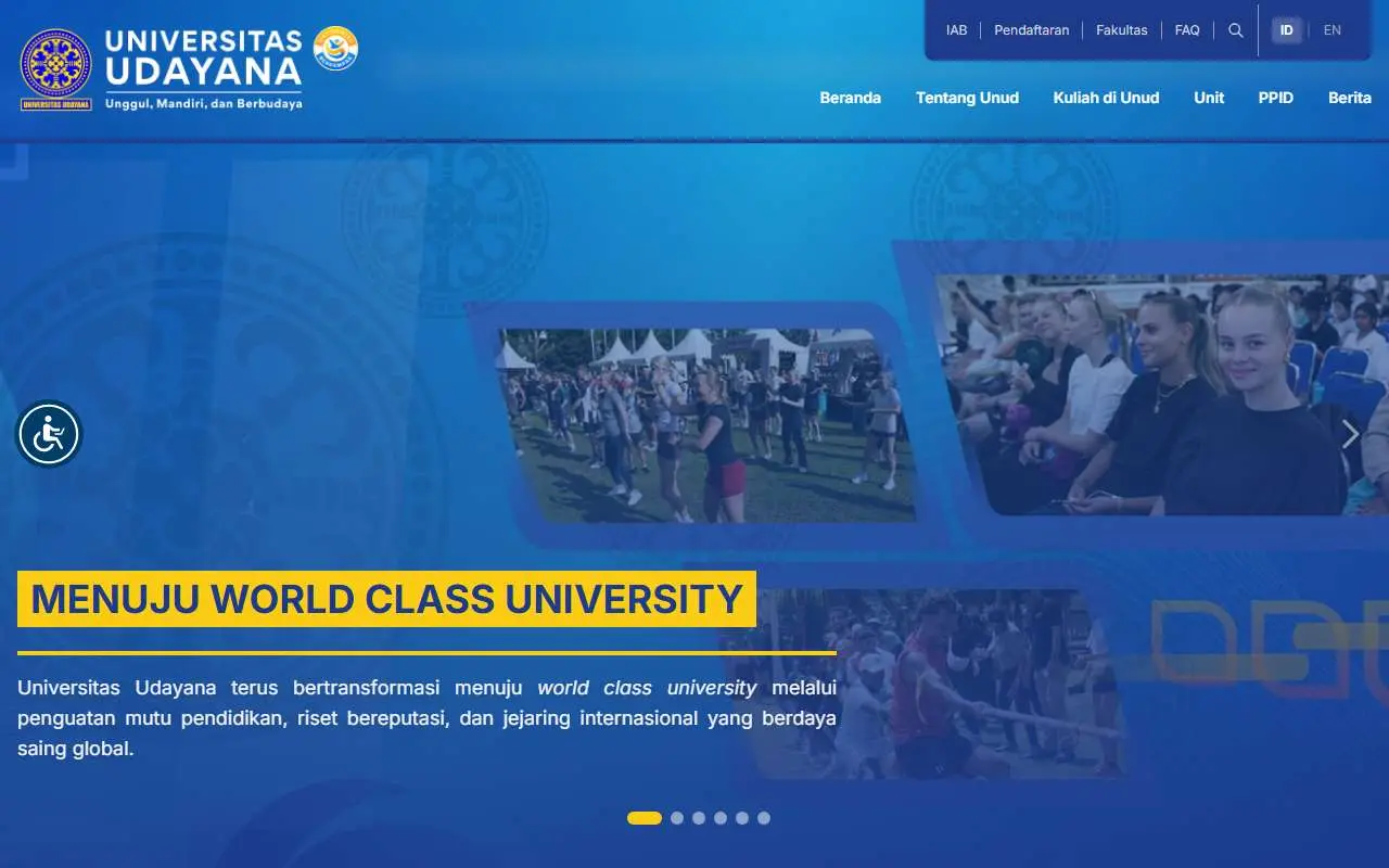 Tampilan website resmi Universitas Udayana (unud.ac.id)