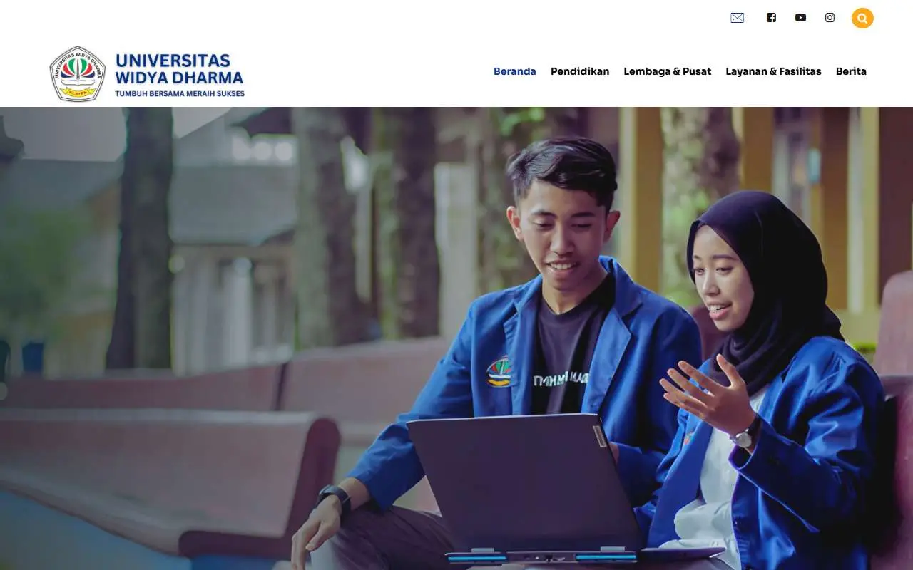 Tampilan website resmi Universitas Widya Dharma (unwidha.ac.id)