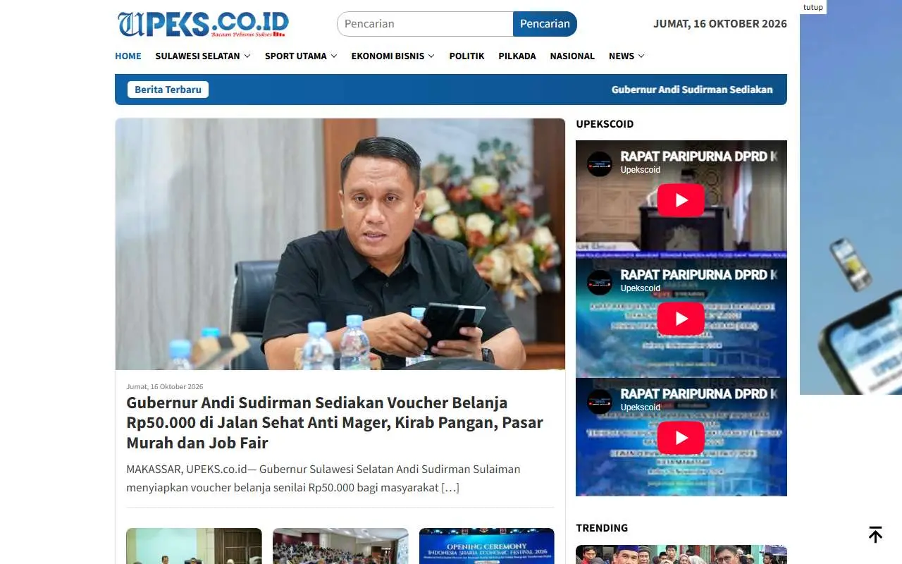 Tampilan website resmi Upeks (upeks.co.id)