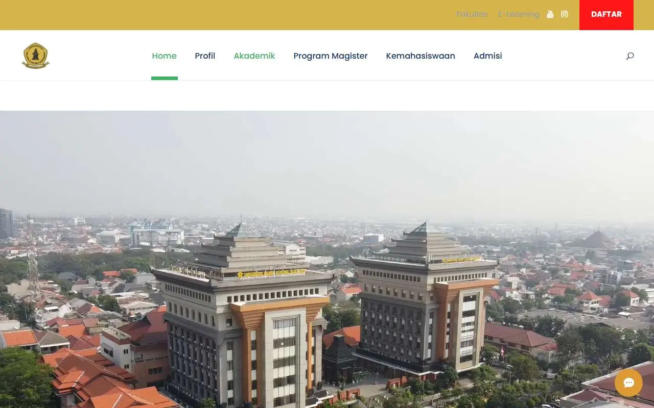 Tampilan website resmi Universitas Wijaya Kusuma Surabaya (uwks.ac.id)