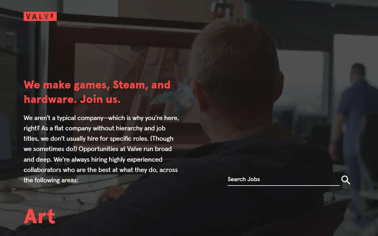 Tampilan website resmi Valve (valvesoftware.com)