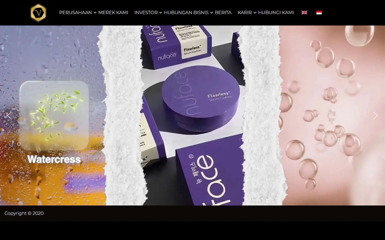 Tampilan website resmi Victoria Care Indonesia (vci.co.id)
