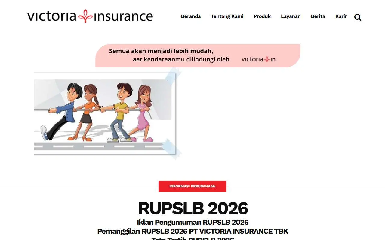 Tampilan website resmi Victoria Insurance (victoriainsurance.co.id)