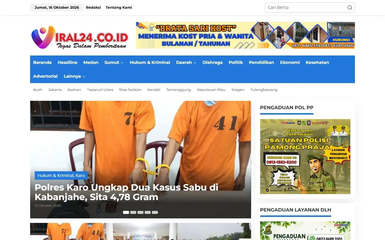 Tampilan website resmi Viral24 (viral24.co.id)