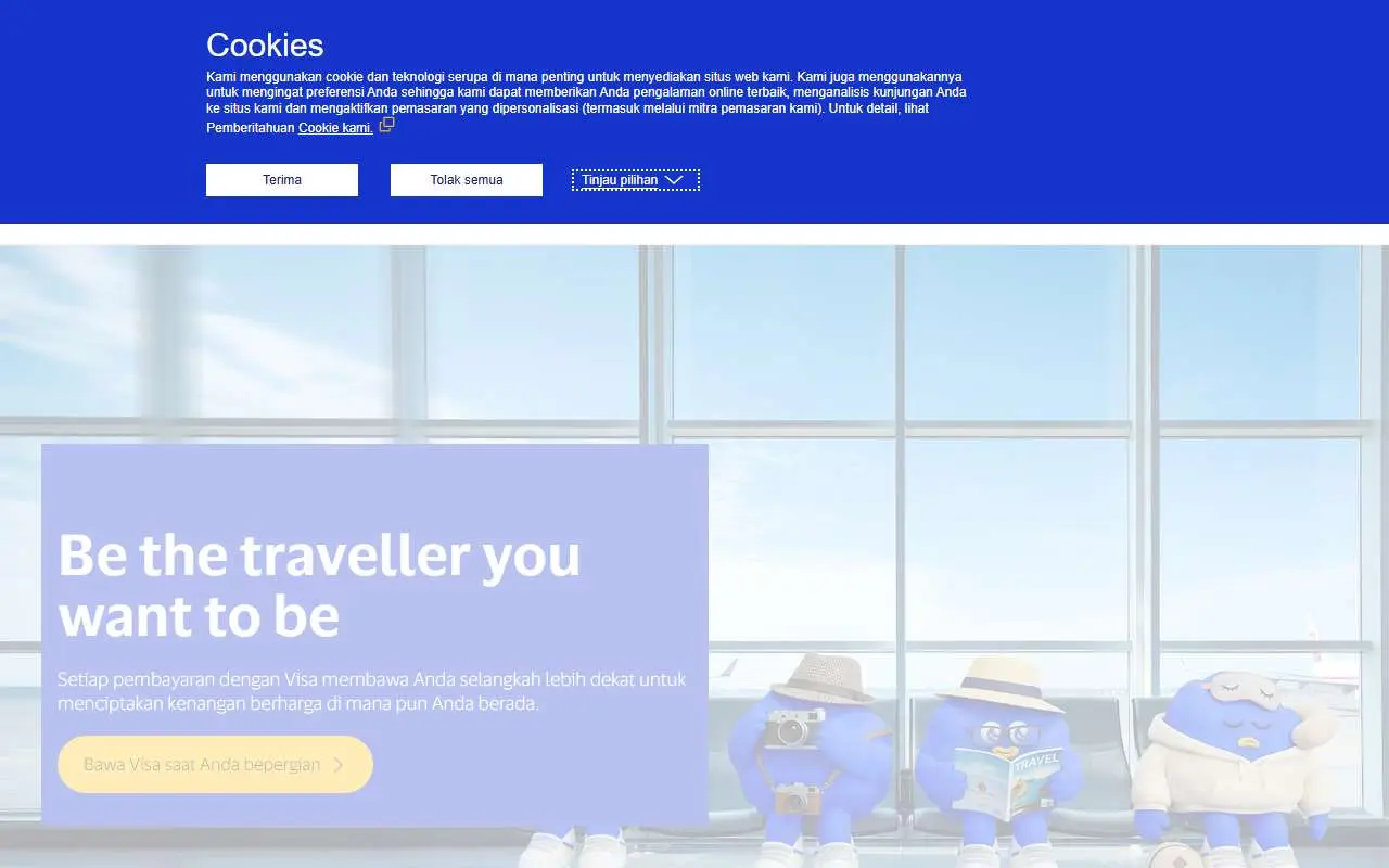 Tampilan website resmi Visa (visa.co.id)