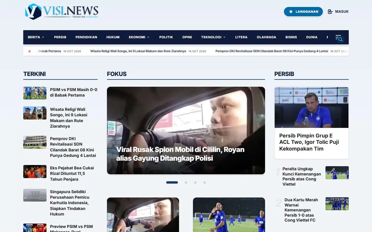 Tampilan website resmi VISI (visi.news)