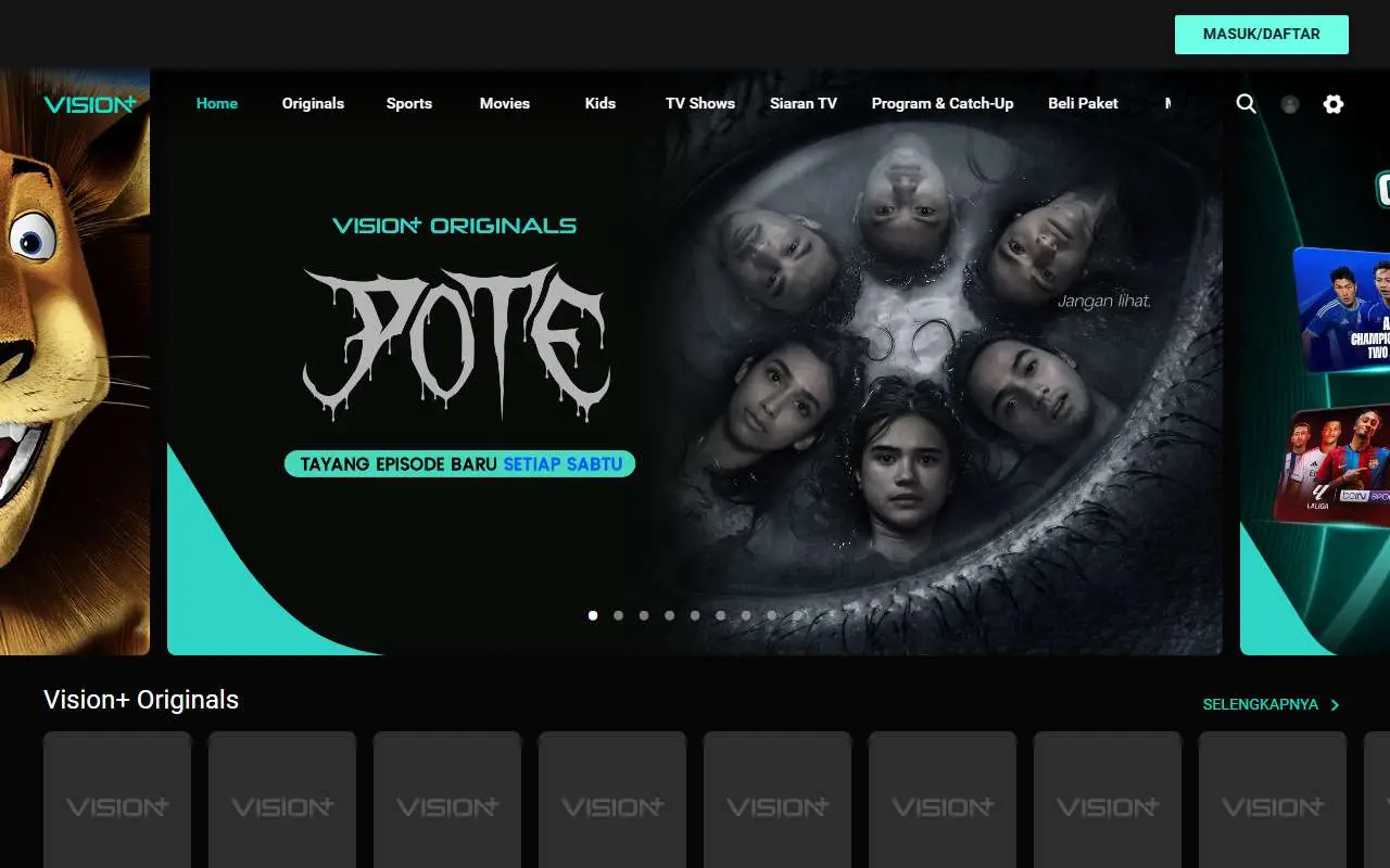 Tampilan website resmi Vision+ (visionplus.id)