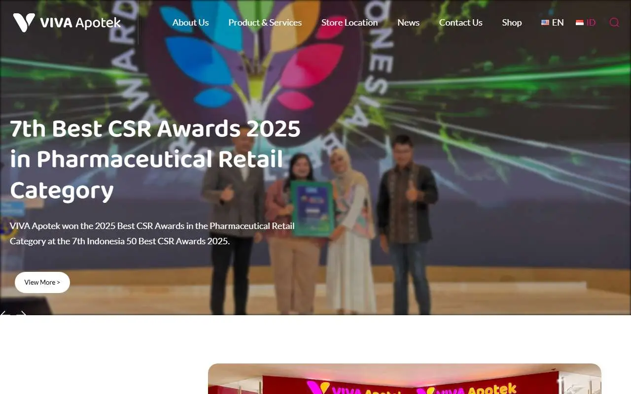 Tampilan website resmi Viva Apotek (vivaapotek.co.id)