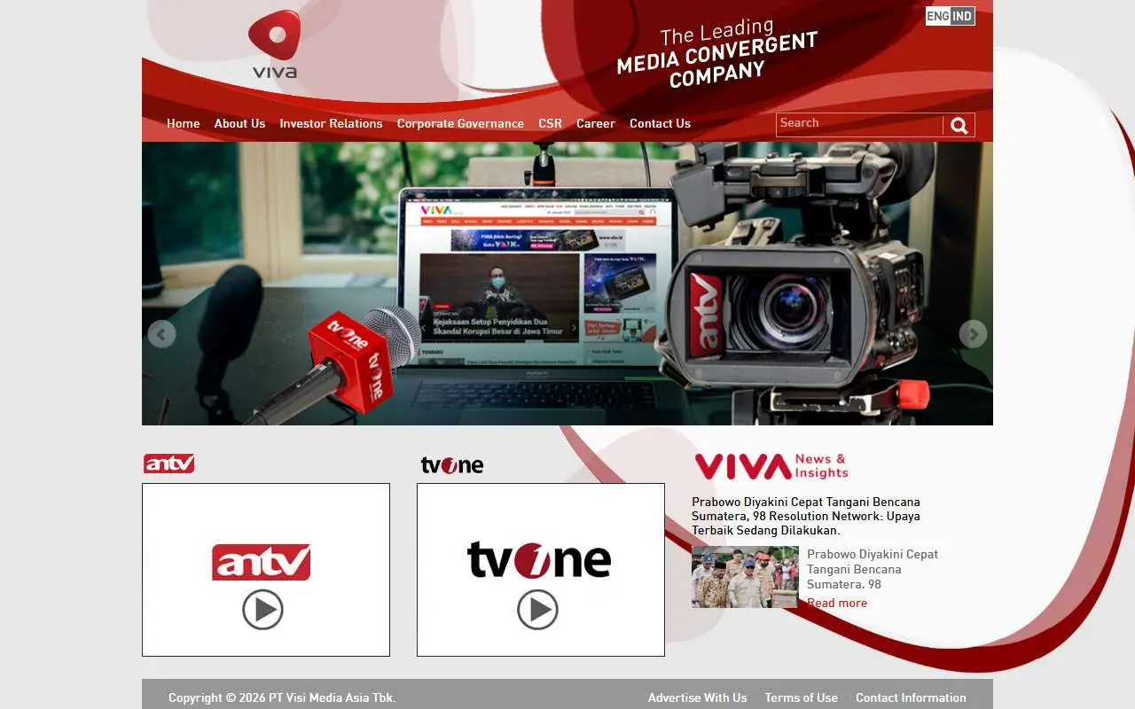 Tampilan website resmi Visi Media Asia (vivagroup.co.id)