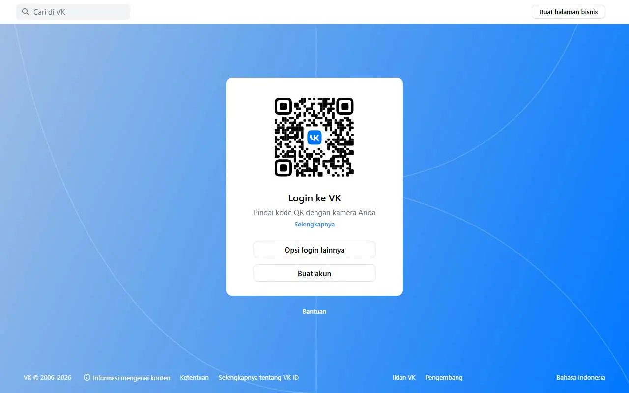 Tampilan website resmi VK (vk.ru)