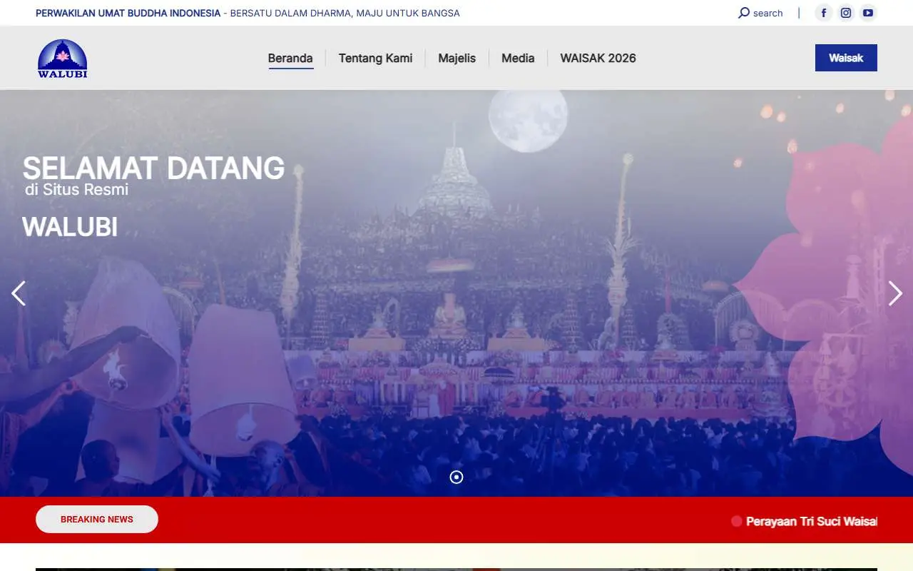 Tampilan website resmi WALUBI (walubi.or.id)