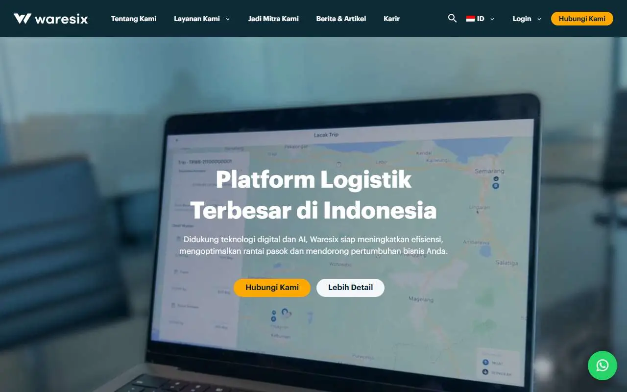 Tampilan website resmi Waresix (waresix.com)