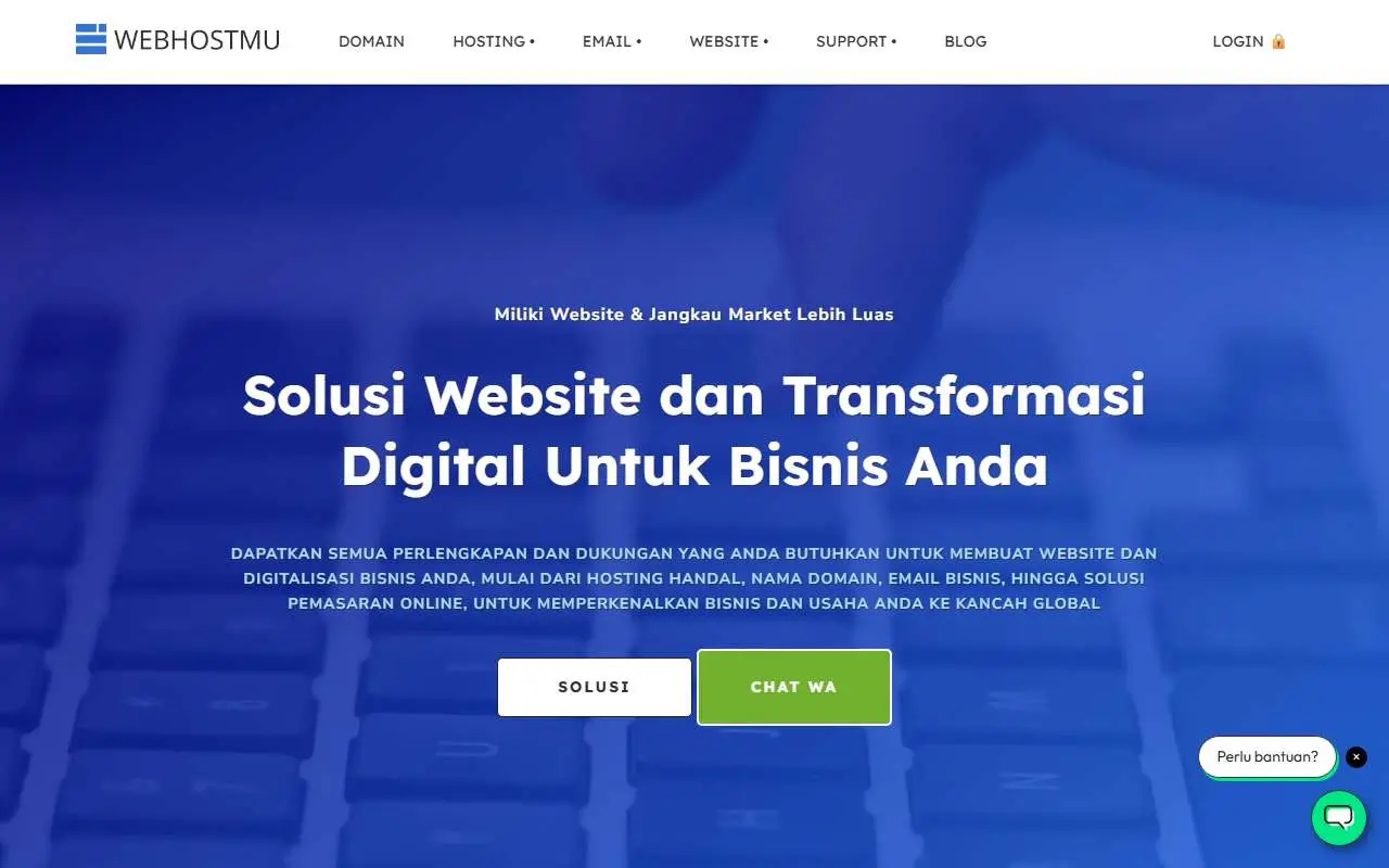 Tampilan website resmi Webhostmu (webhostmu.com)