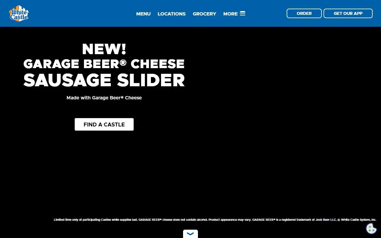 Tampilan website resmi White Castle (whitecastle.com)
