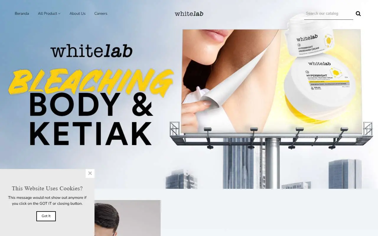 Tampilan website resmi Whitelab (whitelab.co.id)