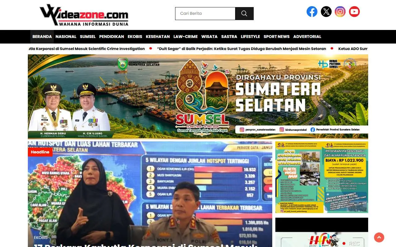 Tampilan website resmi Wideazone (wideazone.com)