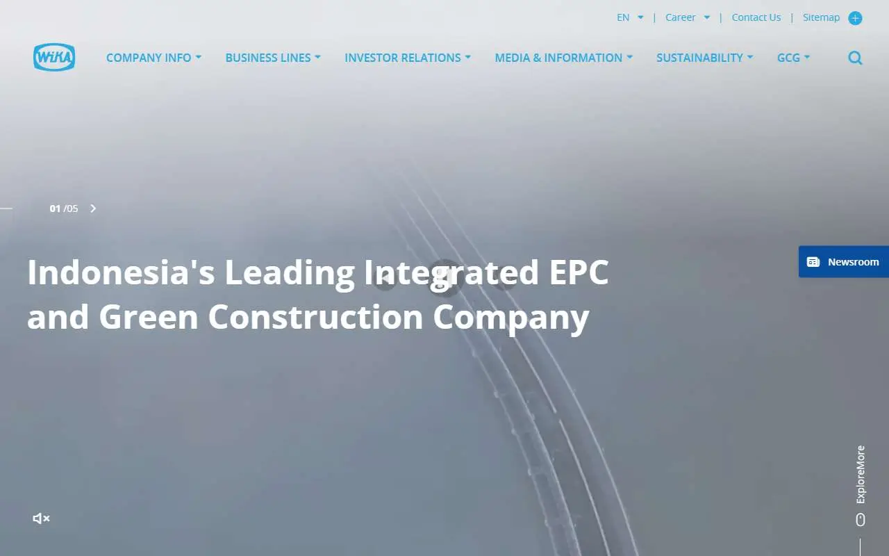 Tampilan website resmi Wijaya Karya (wika.co.id)