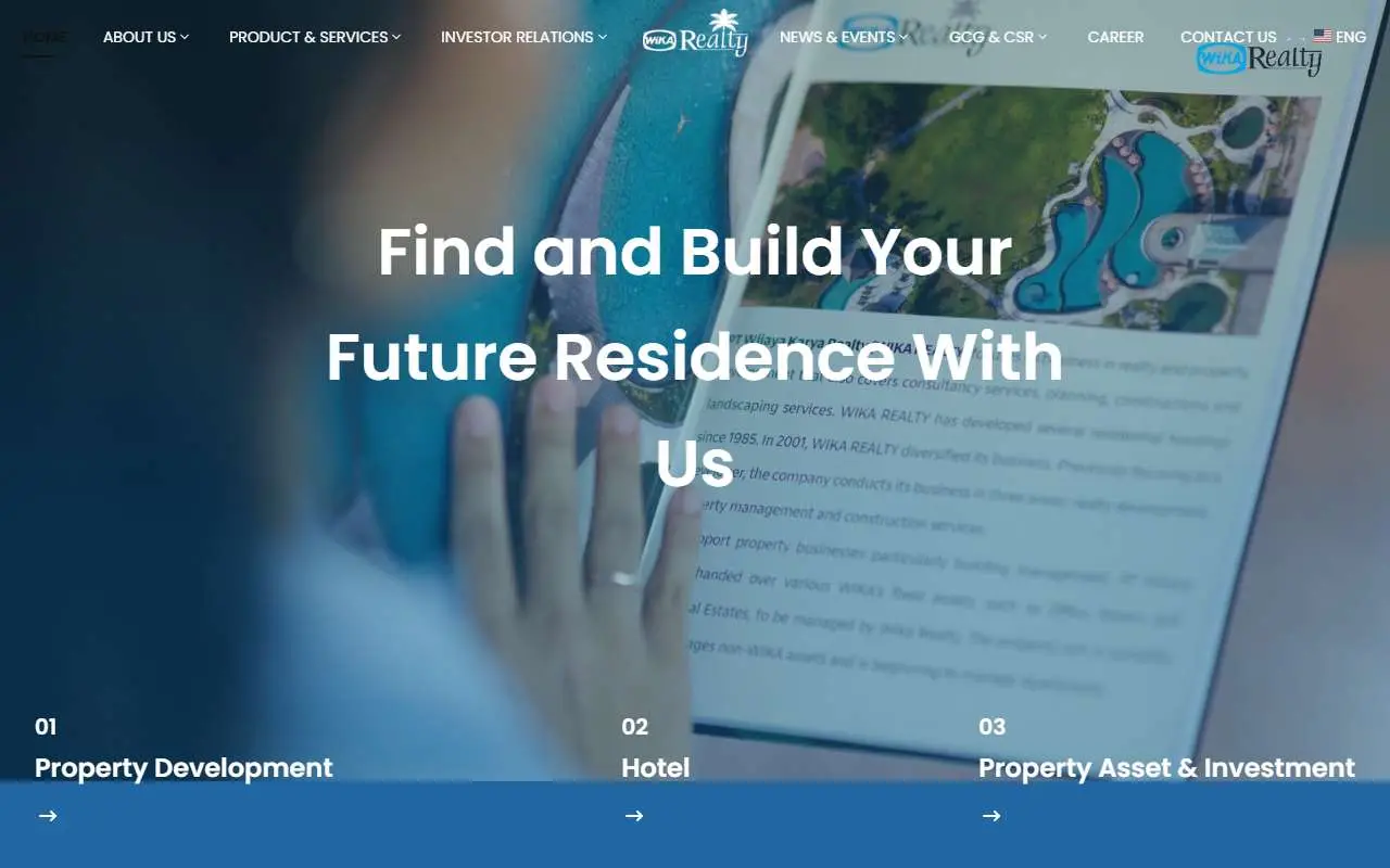 Tampilan website resmi WIKA Realty (wikarealty.co.id)
