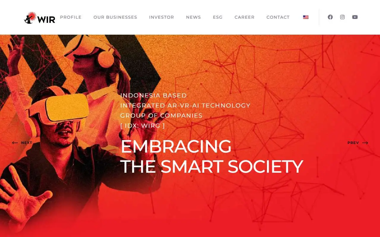 Tampilan website resmi Wir Asia (wir.group)