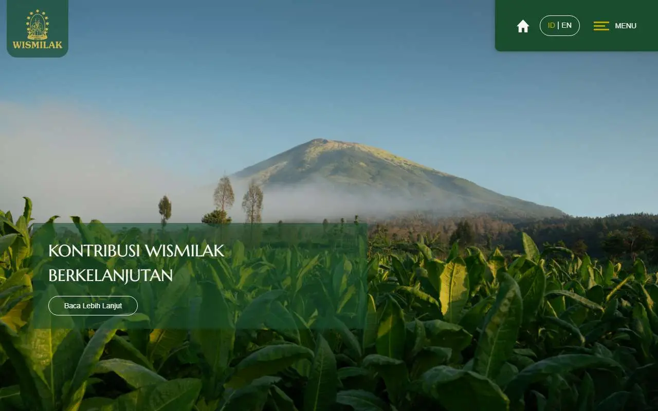 Tampilan website resmi Wismilak (wismilak.com)