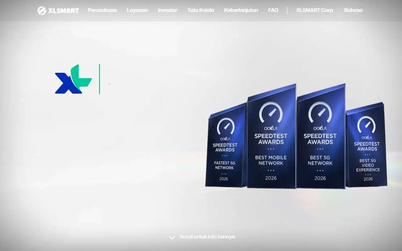 Tampilan website resmi XLSmart (xlsmart.co.id)