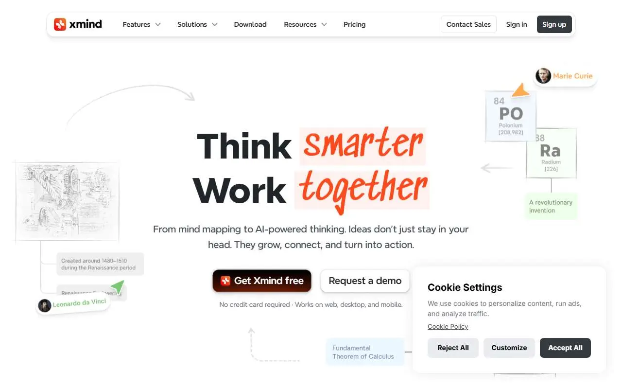 Tampilan website resmi Xmind (xmind.com)