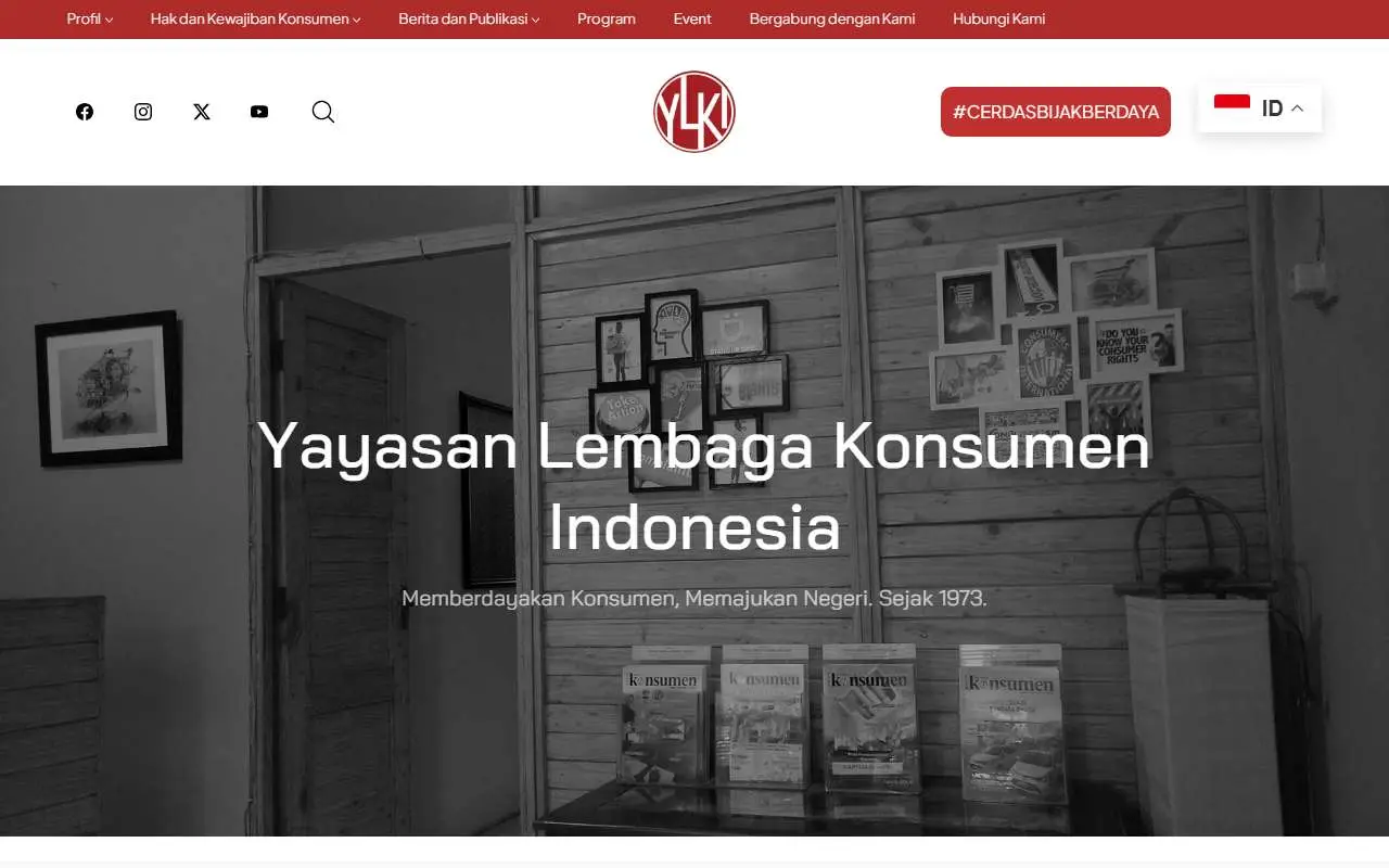 Tampilan website resmi YLKI (ylki.or.id)