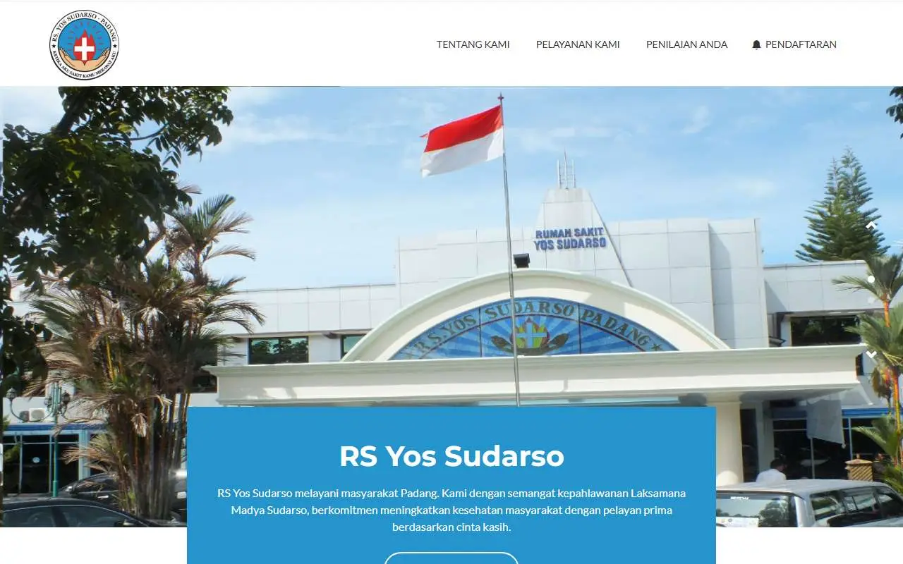 Tampilan website resmi RS Yos Sudarso (yossudarso.com)