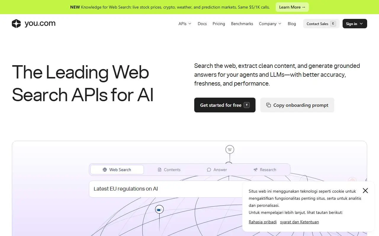 Tampilan website resmi You.com (you.com)