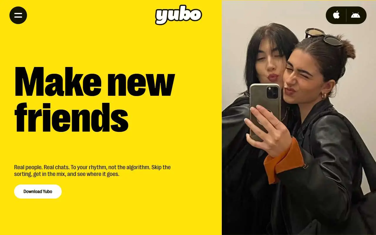 Tampilan website resmi Yubo (yubo.live)