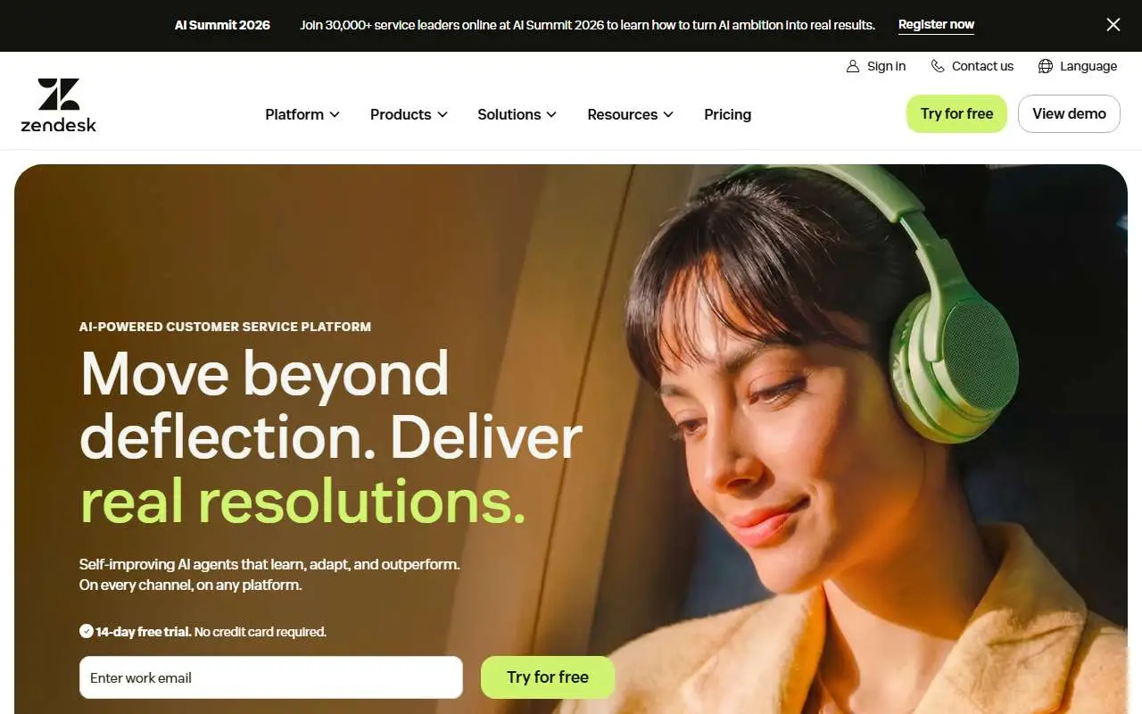 Tampilan website resmi Zendesk (zendesk.com)