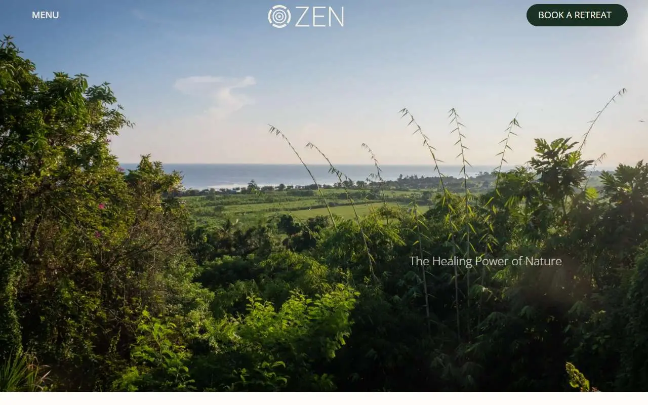 Tampilan website resmi Zen Resort Bali (zenresortbali.com)