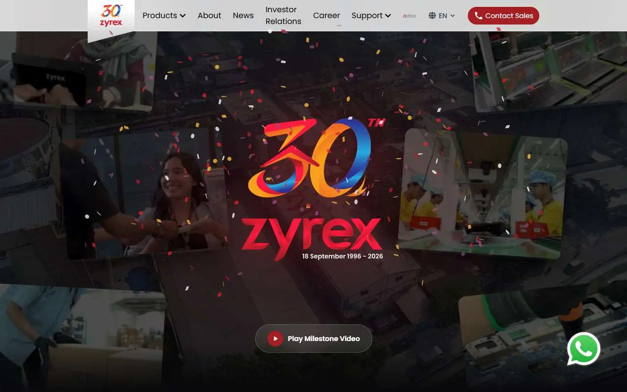 Tampilan website resmi Zyrexindo Mandiri Buana (zyrex.com)